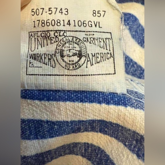 Vintage Lee Toddler 2T Railroad Stripe Denim Short Overalls – Made in USA - Picture 5 of 6